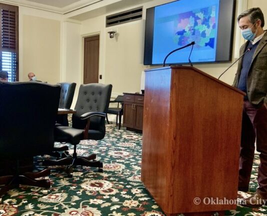 Oklahoma House members listen to several redistricting map presentations