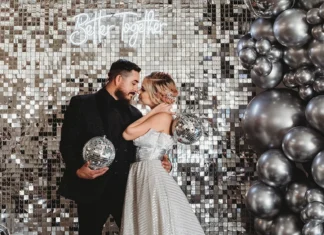 Pop the Bubbly for This Classic Black and White Winter Wedding
